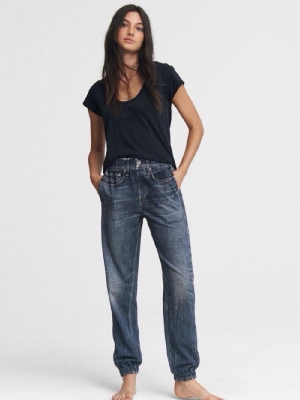 Rag & Bone Miramar Sweatpant Jean Joggers Dark Wash Merest XS